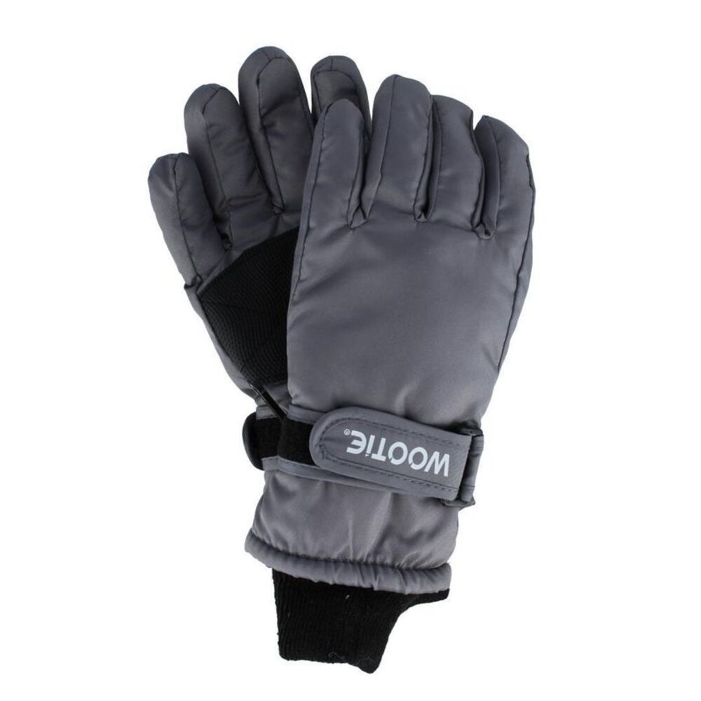 CTM Kids' Solid Color Winter Ski Glove with Wrist Strap by Wootie